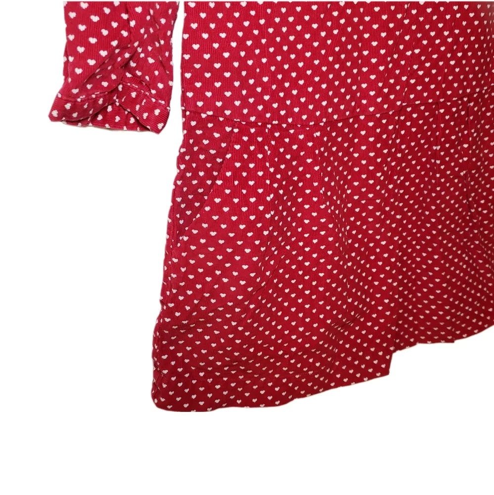 Gap 5T Girls Red Corduroy Mini Heart Dress with Pockets